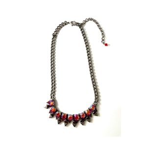 Sorrelli Spike and Crystal Necklace - Cranberry